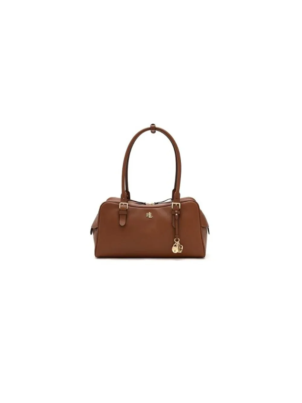 NWT Lauren Ralph Lauren Leather Large Marcy Zip Satchel Tan Size One Size